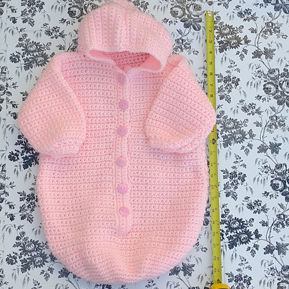 Pink Crochet Handmade Baby Wrap Swaddle - Picture 5 of 6